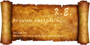Kriston Emilián névjegykártya